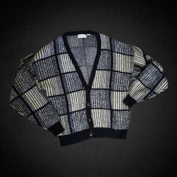 Vintage graphix 80s cosby buttondown oversized cardigan - Picture 1 of 7